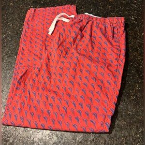 Tommy Bahama Mens 100% Cotton Red Pajama Lounge Pant w/Blue Fish Size XXL  40x32